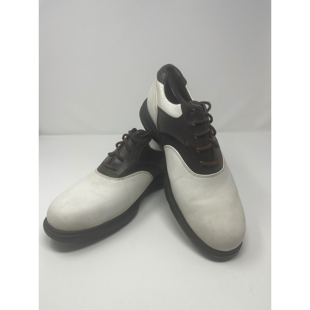 Callaway Golf Leather Saddle Oxford Shoes Men White Brown 11.5 Country Club